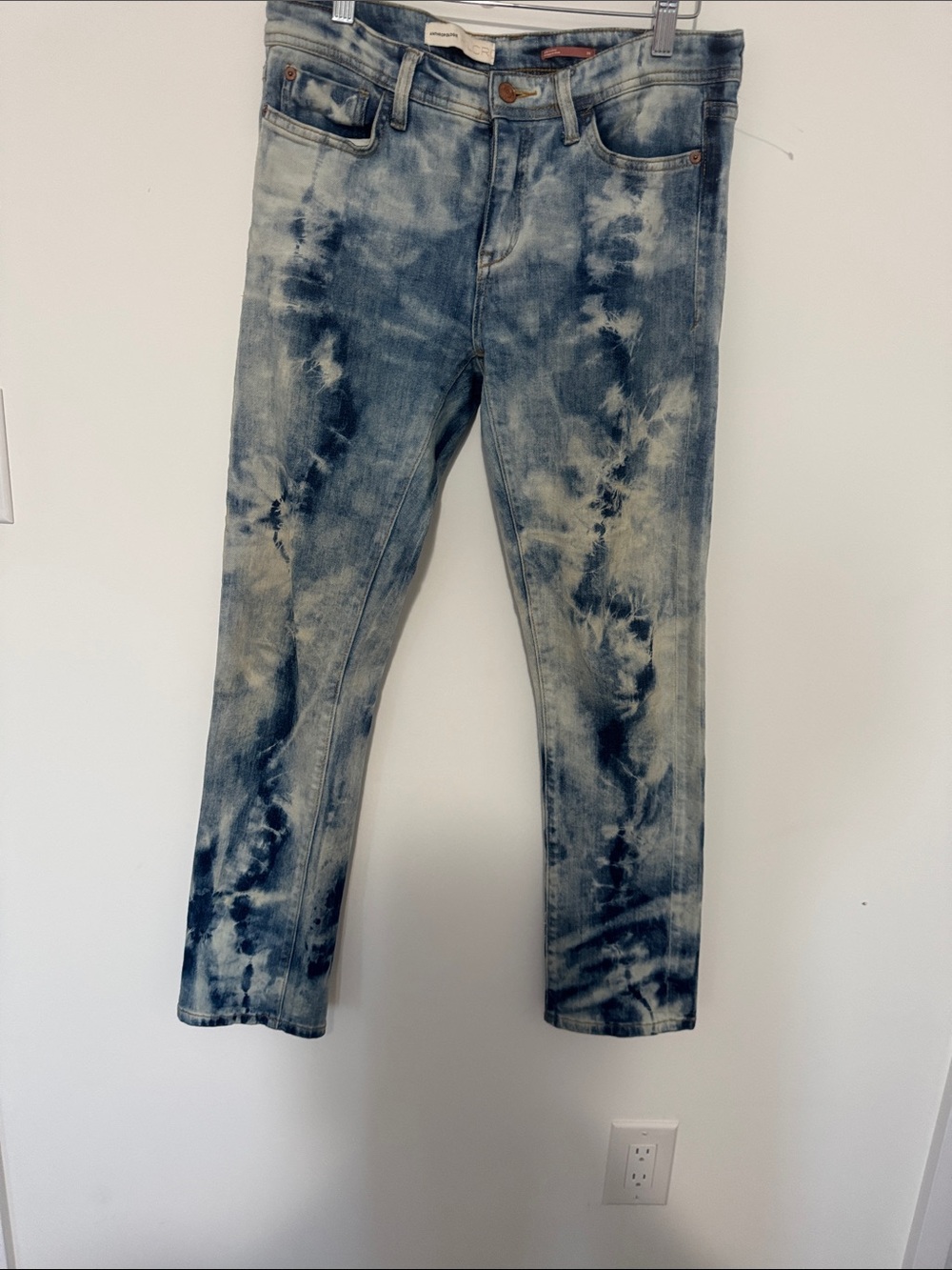 Pilcro by Anthropologie Tie-Dye Blue Denim Jeans